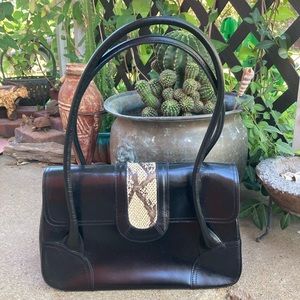 PRESTON & YORK Black Leather Shoulder Bag (NWOT).